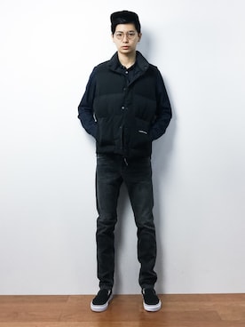 「WISM（ウィズム）のアイテム（帽子）」を使った、Yさん（メンズ・184cm）の夏コーディネート
