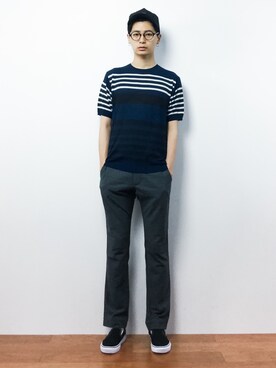 「AZUL by moussy（アズールバイマウジー）のアイテム（キャップ）」を使った、Yさん（メンズ・184cm）の夏コーディネート