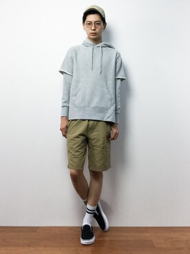 「AAPE BY A BATHING APE（エーエイプバイアベイシングエイプ）のアイテム（パンツ）」を使った、Yさん（メンズ・184cm）の夏コーディネート