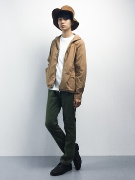 「Minnetonka（ミネトンカ）のアイテム」を使った、Yさん（メンズ・184cm）の秋コーディネート