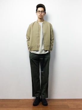 「Denime（ドゥニーム）のアイテム（MA-1）」を使った、Yさん（メンズ・184cm）の秋コーディネート