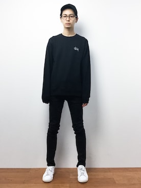 「STUSSY（ステューシー）のアイテム（スウェット）」を使った、Yさん（メンズ・184cm）の秋コーディネート