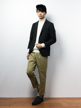 「ブラウス」｜「アイテム（その他アウター）」を使った、Yさん（メンズ・184cm）の秋コーディネート
