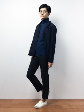 「HVC（エイチブイシー）のアイテム（トップス）」を使った、Yさん（メンズ・184cm）の秋コーディネート