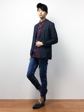 「L.H.P Private Brand（エルエイチピープライベートブランド）のアイテム（帽子）」を使った、Yさん（メンズ・184cm）の秋コーディネート