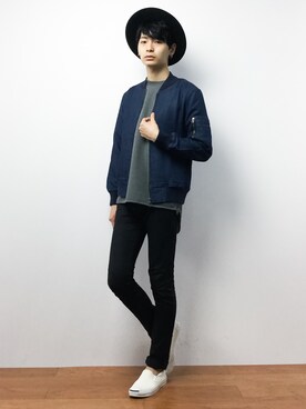 「SHIPS JET BLUE（シップスジェットブルー）のアイテム（ブルゾン）」を使った、Yさん（メンズ・184cm）の秋コーディネート
