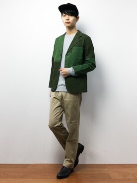 「M2squared（エムツースクエアード）のアイテム（ジャケット/アウター）」を使った、Yさん（メンズ・184cm）の秋コーディネート
