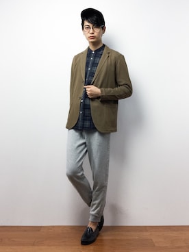 「CASPER JOHN（キャスパージョン）のアイテム（帽子）」を使った、Yさん（メンズ・184cm）の秋コーディネート