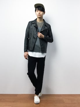 「VANQUISH（ヴァンキッシュ）のアイテム（キャップ）」を使った、Yさん（メンズ・184cm）の秋コーディネート