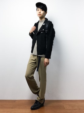 「CASPER JOHN（キャスパージョン）のアイテム（帽子）」を使った、Yさん（メンズ・184cm）の秋コーディネート