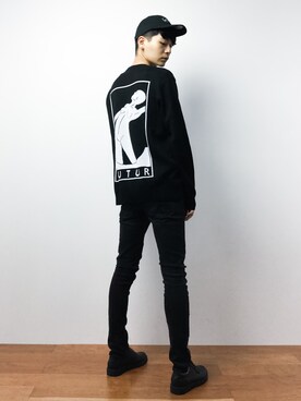 「MONKEY TIME（モンキータイム）のアイテム（ニット/セーター）」を使った、Yさん（メンズ・184cm）の秋コーディネート