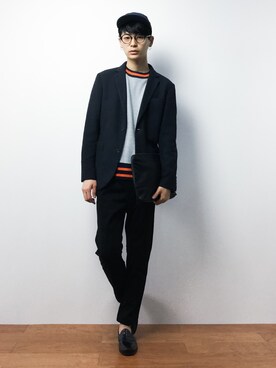 「OCTAVE OCTAVE（オクターブオクターブ）のアイテム（キャップ）」を使った、Yさん（メンズ・184cm）の秋コーディネート