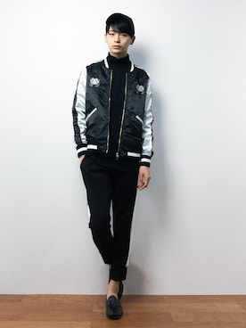 「Denime（ドゥニーム）のアイテム（ブルゾン）」を使った、Yさん（メンズ・184cm）の秋コーディネート