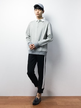 「CASPER JOHN AIVER（キャスパージョンアイバー）のアイテム（パンツ）」を使った、Yさん（メンズ・184cm）の秋コーディネート
