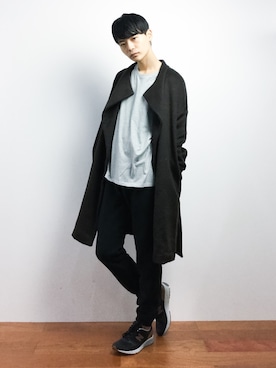 「TOMMY HILFIGER（トミーヒルフィガー）のアイテム（Tシャツ/カットソー）」を使った、Yさん（メンズ・184cm）の秋コーディネート