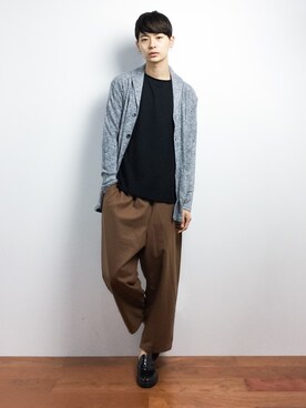 「UP START（アップスタート）のアイテム（スウェット）」を使った、Yさん（メンズ・184cm）の秋コーディネート