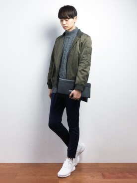 「Denime（ドゥニーム）のアイテム（ブルゾン）」を使った、Yさん（メンズ・184cm）の秋コーディネート
