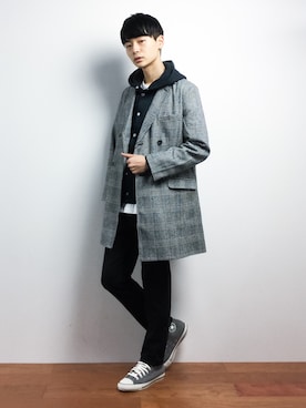 「オールスター」｜「アイテム（チェスターコート）」を使った、Yさん（メンズ・184cm）の秋コーディネート