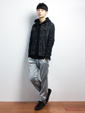 「MONKEY TIME（モンキータイム）のアイテム（ニット/セーター）」を使った、Yさん（メンズ・184cm）の秋コーディネート
