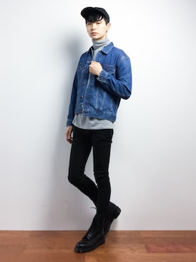 「EDWIN（エドウィン）のアイテム（ジャケット/アウター）」を使った、Yさん（メンズ・184cm）の秋コーディネート