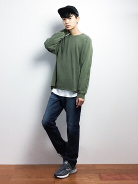 「Gramicci（グラミチ）のアイテム（スウェット）」を使った、Yさん（メンズ・184cm）の秋コーディネート