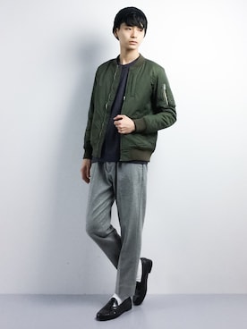 「URBAN RESEARCH（アーバンリサーチ）のアイテム（MA-1）」を使った、Yさん（メンズ・184cm）の秋コーディネート