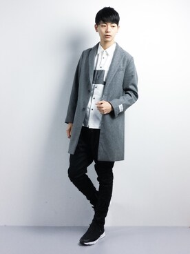 「URBAN RESEARCH Sonny Label（アーバンリサーチサニーレーベル）のアイテム（チェスターコート）」を使った、Yさん（メンズ・184cm）の秋コーディネート