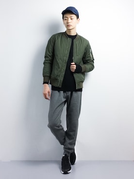 「URBAN RESEARCH（アーバンリサーチ）のアイテム（MA-1）」を使った、Yさん（メンズ・184cm）の秋コーディネート