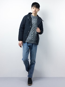 「SHIPS JET BLUE（シップスジェットブルー）のアイテム（ブーツ）」を使った、Yさん（メンズ・184cm）の秋コーディネート