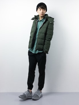 「Johnbull Private labo（ジョンブルプライベートラボ）のアイテム（ダウンジャケット/コート）」を使った、Yさん（メンズ・184cm）の秋コーディネート