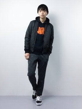 「UNDEFEATED (アンディフィーテッド)のアイテム」を使った、Yさん(メンズ・184cm)の冬コーディネート