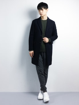 「CABANE de ZUCCa（カバンドズッカ）のアイテム」を使った、Yさん（メンズ・184cm）の冬コーディネート