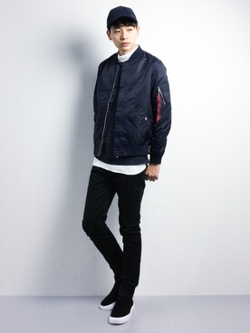 「TONE SELECT GOODS（トーンセレクトグッズ）のアイテム」を使った、Yさん（メンズ・184cm）の冬コーディネート