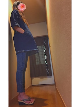 「デニムonデニム」｜「アイテム（その他）」を使った、MIDORIさん（レディース・176cm）の春コーディネート