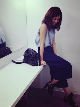 「rag & bone（ラグアンドボーン）のアイテム（サンダル）」を使った、安田美沙子さん（レディース・162cm）の春コーディネート