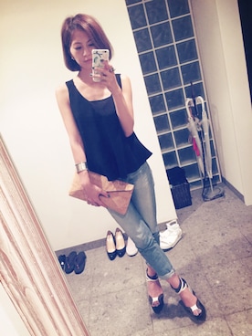「nonnative（ノンネイティブ）のアイテム」を使った、安田美沙子さん（レディース・162cm）の夏コーディネート