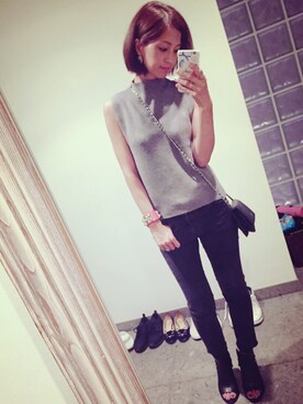 「rag & bone（ラグアンドボーン）のアイテム（サンダル）」を使った、安田美沙子さん（レディース・162cm）の夏コーディネート