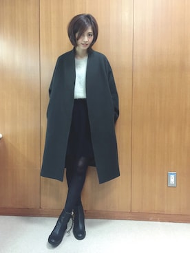 「FLORENT（フローレント）のアイテム（ジャケット/アウター）」を使った、安田美沙子さん（レディース・162cm）の冬コーディネート