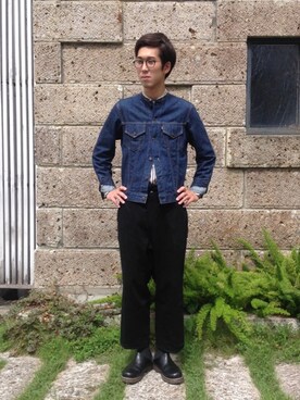 「Scye（サイ）のアイテム（デニムジャケット）」を使った、carさん（メンズ・187cm）の秋コーディネート