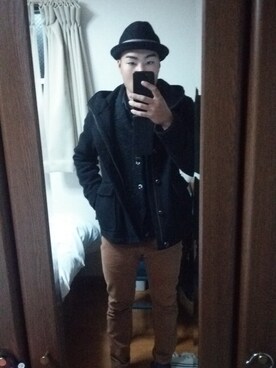 「HARE（ハレ）のアイテム（その他アウター）」を使った、ダイチさん（メンズ・174cm）の冬コーディネート