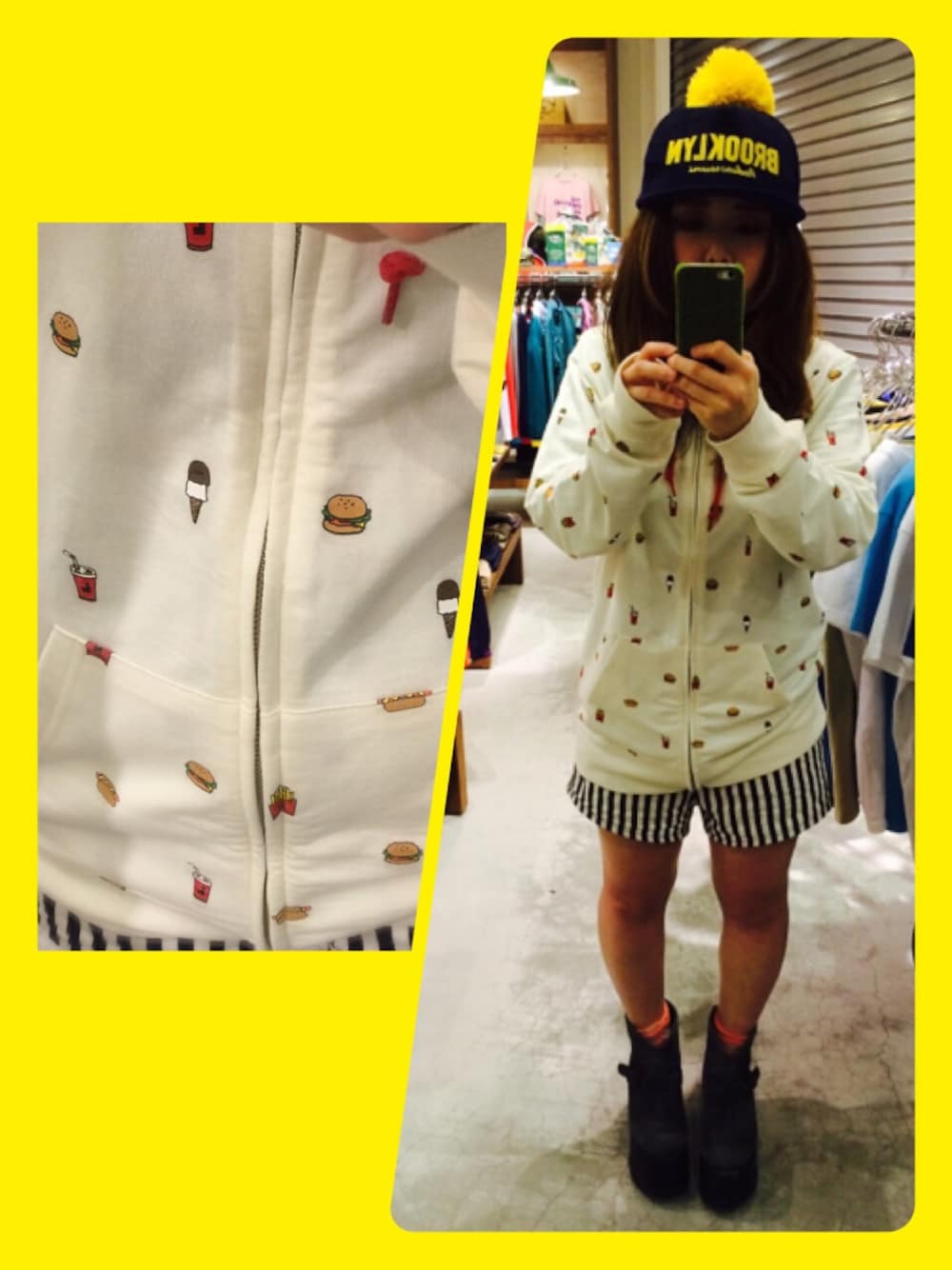「Laundryのアイテム（パーカー、ホワイト系）」を使った、まいちきさん（レディース・150cm）の春コーディネートの1枚目の写真