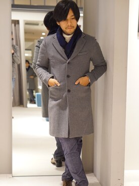 「abahouse」｜「アイテム（トレンチコート）」を使った、MURAさん（メンズ・171cm）の秋コーディネート