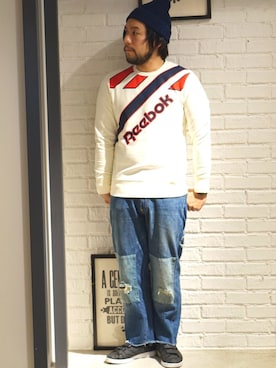 「レトロ」｜「アイテム（スウェット）」を使った、MURAさん（メンズ・171cm）の春コーディネート