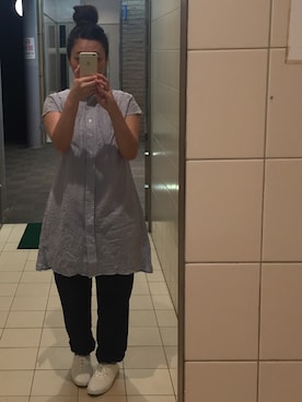 「Doシンプル部」｜「アイテム（シャツワンピース）」を使った、natsuki🌻さん（レディース・149cm）の夏コーディネート
