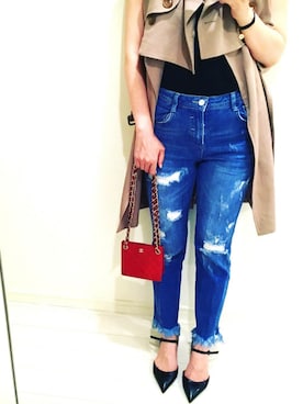 「FAD THREE（ファドスリー）のアイテム（ジャケット/アウター）」を使った、AyaKatoさん（レディース・155cm）の春コーディネート