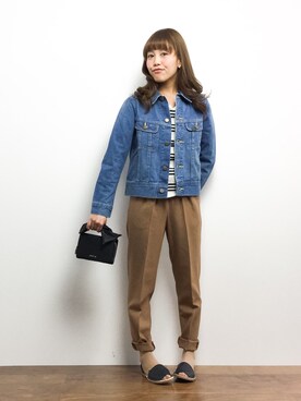 「FRAY I.D（フレイアイディー）のアイテム（クラッチバッグ）」を使った、内山陽菜さん（レディース・149cm）の冬コーディネート