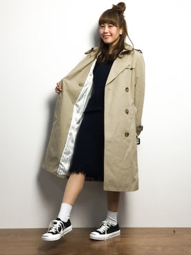 「CONVERSE（コンバース）の【JJ7月号掲載】【converse】ジャックパーセルスニーカー（スニーカー）」を使った、内山陽菜さん（レディース・149cm）の冬コーディネート