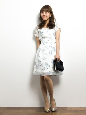 「FRAY I.D（フレイアイディー）のアイテム（クラッチバッグ）」を使った、内山陽菜さん（レディース・149cm）の冬コーディネート