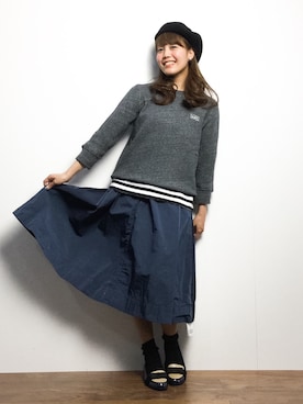 「Lulud（ルルド）のアイテム」を使った、内山陽菜さん（レディース・149cm）の冬コーディネート