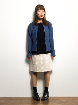 「AZUL ENCANTO（アズールエンカント）のアイテム（ジャケット/アウター）」を使った、内山陽菜さん（レディース・149cm）の冬コーディネート